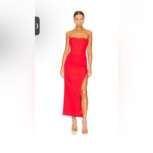 Bardot Size 2: Saira Midi Dress In Orange Sorbet